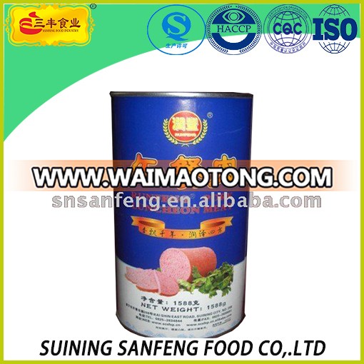 Run feng 1588g canned meat pork luncheon meat canned food